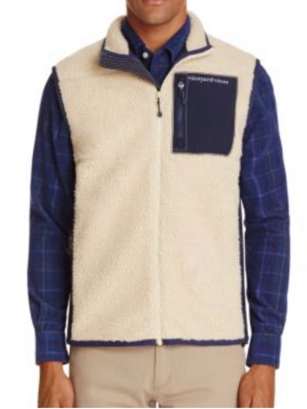 Vineyard Vines Men Small Sherpa Supershep Vest Full Zip Preppy Gorpcore Outdoor